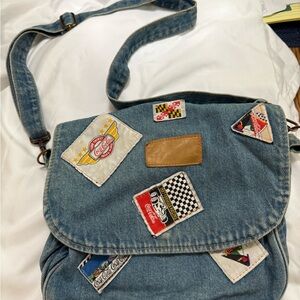 Retro Coca Cola Denim Patchwork Crossbody Bag